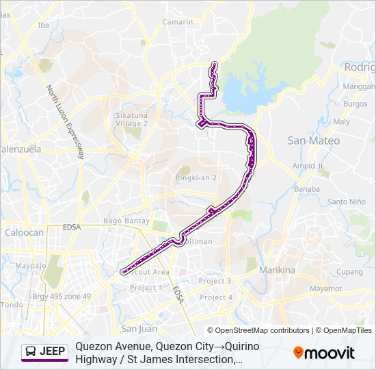 JEEP Bus Line Map