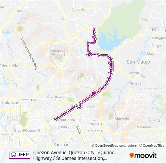 JEEP Bus Line Map