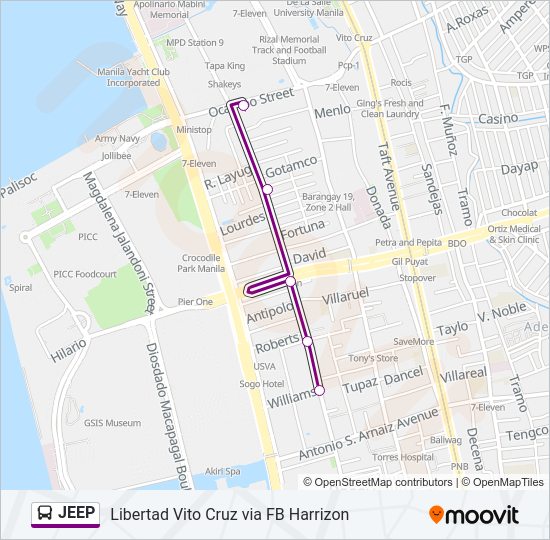 JEEP Bus Line Map