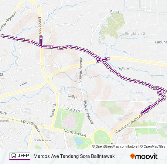 JEEP Bus Line Map
