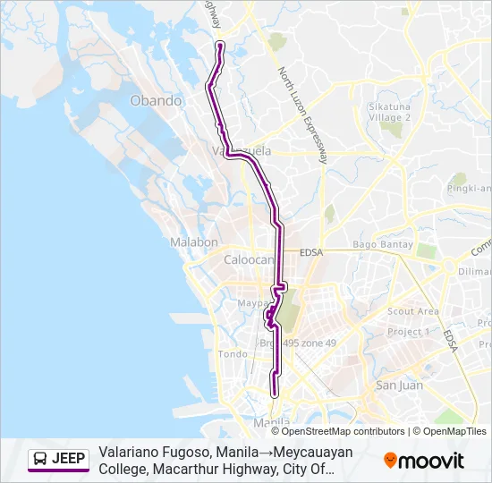 JEEP Bus Line Map