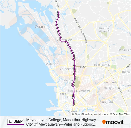 JEEP Bus Line Map