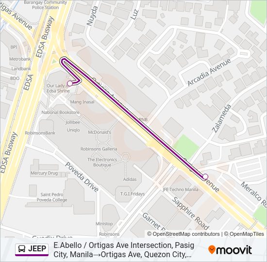 JEEP Bus Line Map