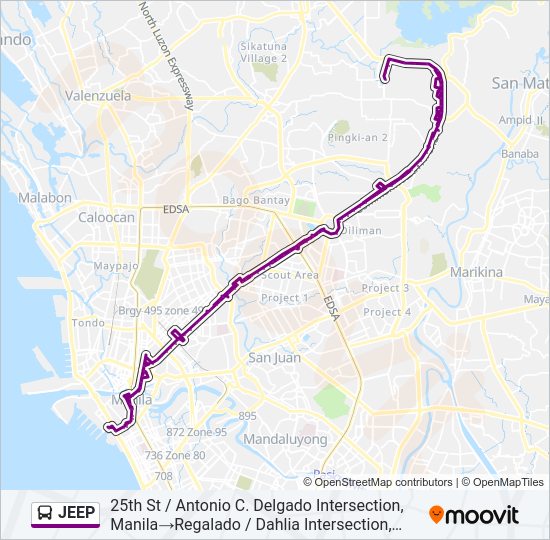 JEEP bus Line Map