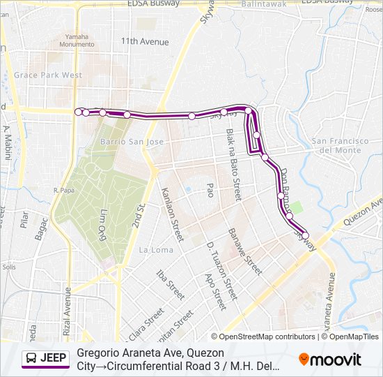 JEEP Bus Line Map