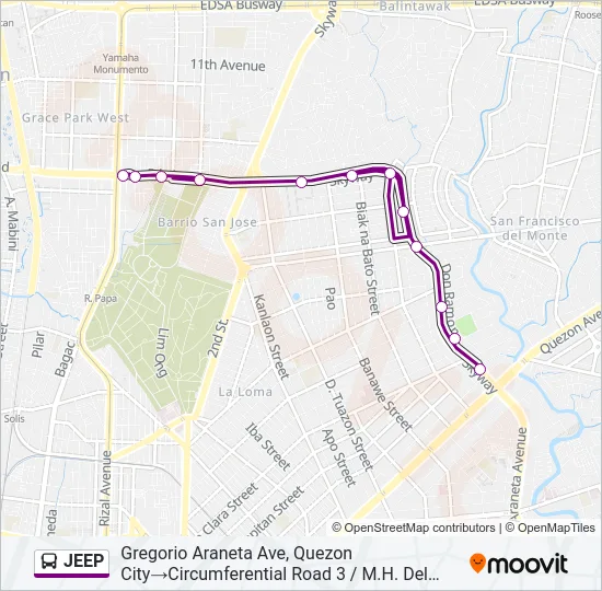 JEEP Bus Line Map