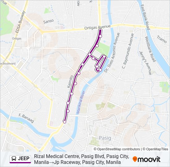 JEEP Bus Line Map