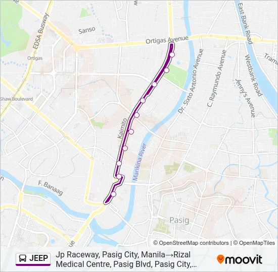 JEEP Bus Line Map