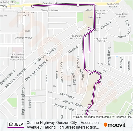 JEEP Bus Line Map