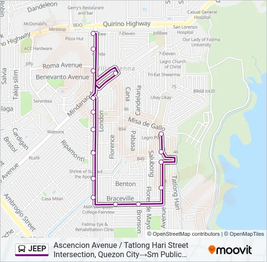 JEEP Bus Line Map