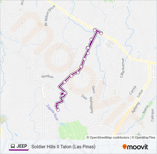 JEEP Bus Line Map