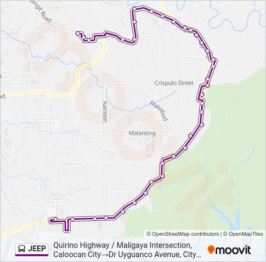 JEEP Bus Line Map