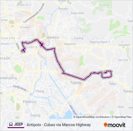 JEEP Bus Line Map