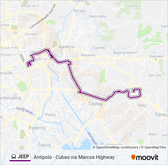 JEEP Bus Line Map