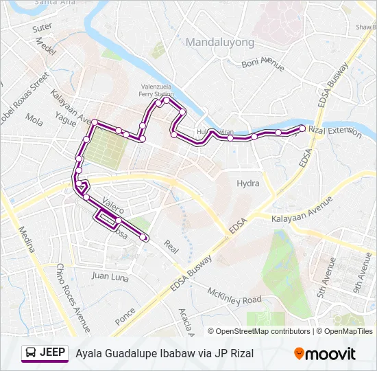 JEEP Bus Line Map