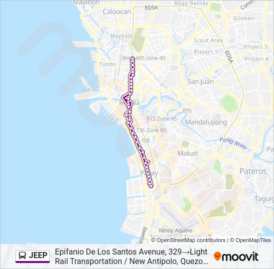 JEEP Bus Line Map