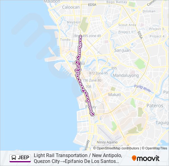 JEEP Bus Line Map