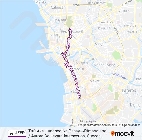 JEEP Bus Line Map