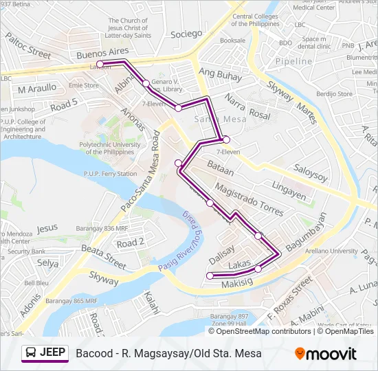 JEEP Bus Line Map