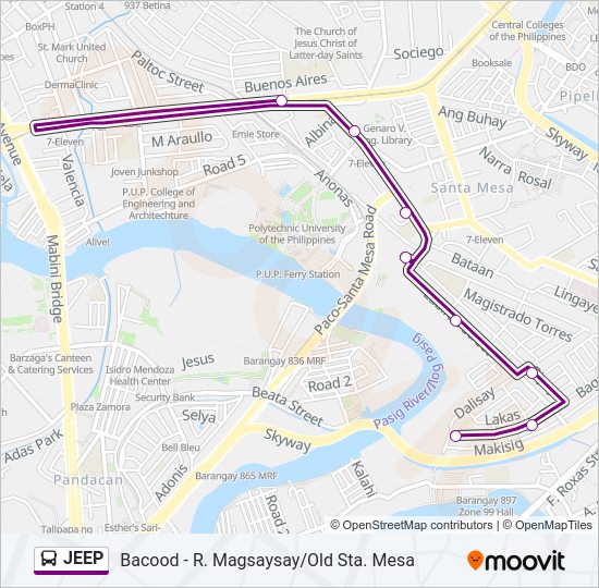 JEEP Bus Line Map