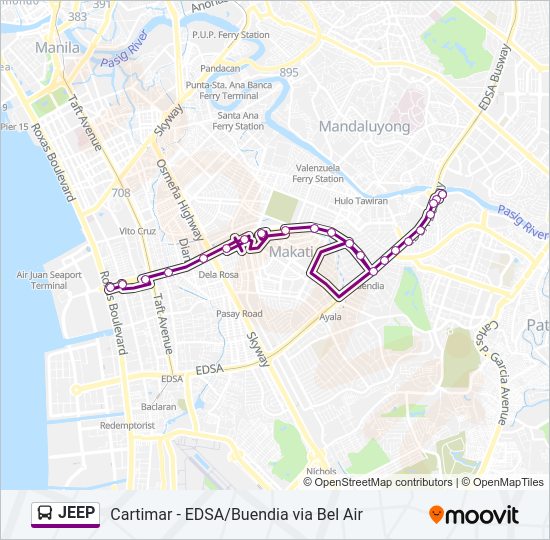 JEEP Bus Line Map