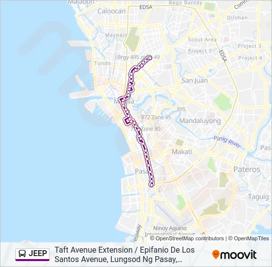 JEEP Bus Line Map