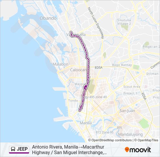 JEEP Bus Line Map