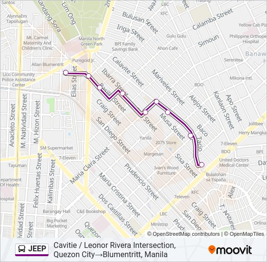 JEEP Bus Line Map