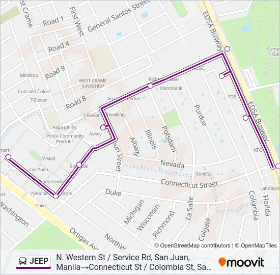 JEEP Bus Line Map