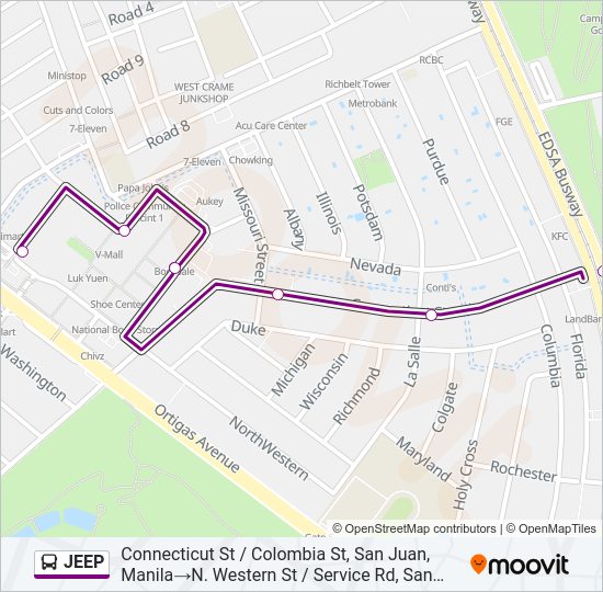 JEEP bus Line Map