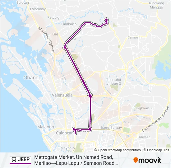JEEP Bus Line Map