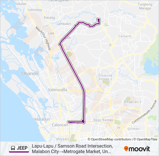 JEEP Bus Line Map