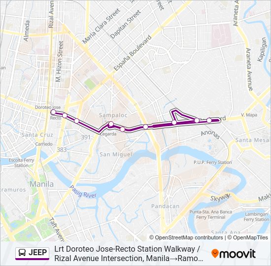 JEEP Bus Line Map