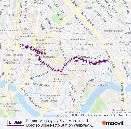 JEEP Bus Line Map