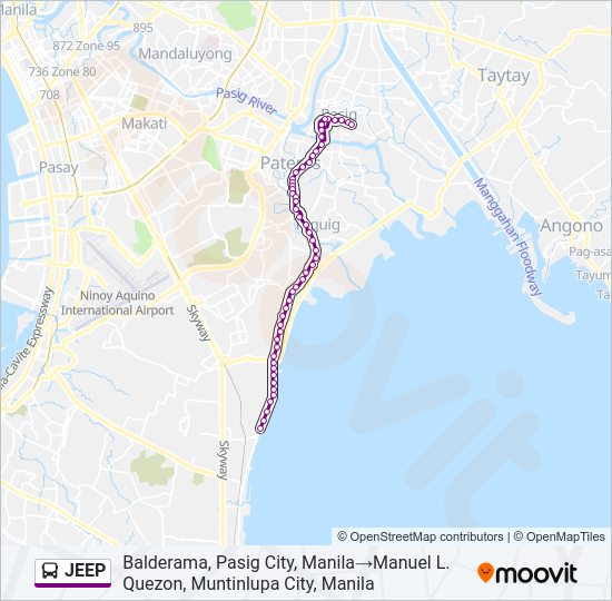 JEEP Bus Line Map