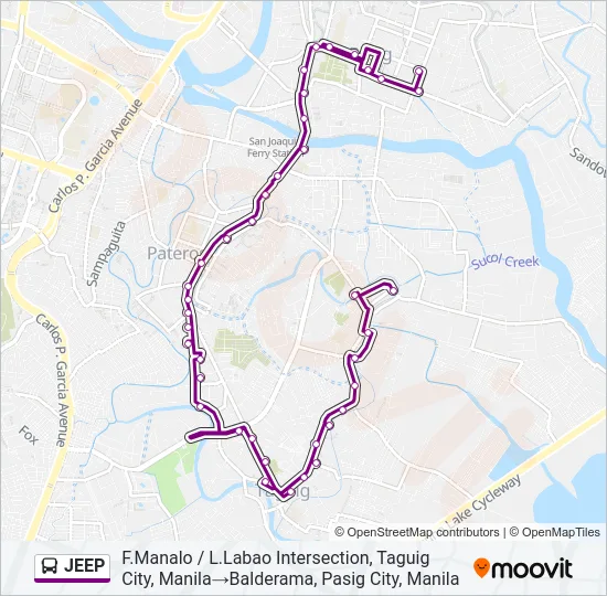JEEP Bus Line Map