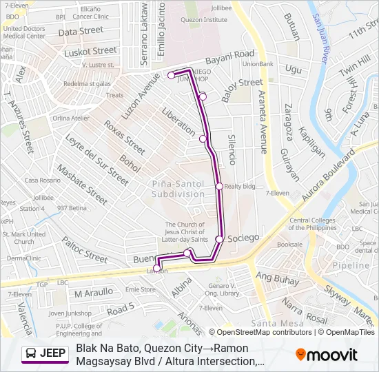 JEEP Bus Line Map