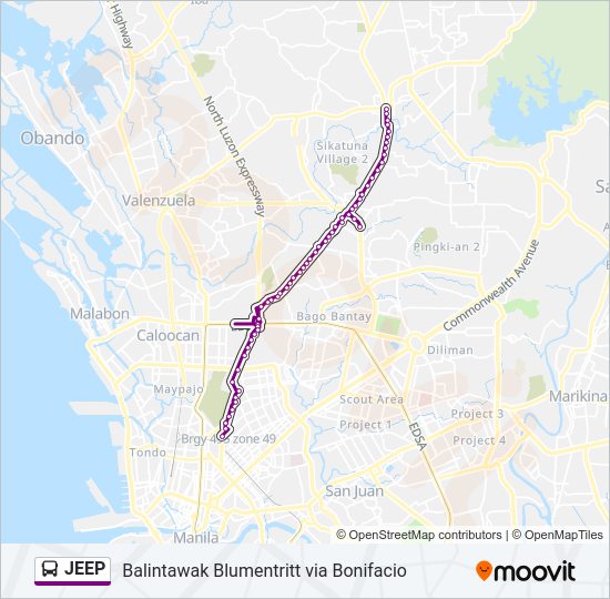 JEEP Bus Line Map