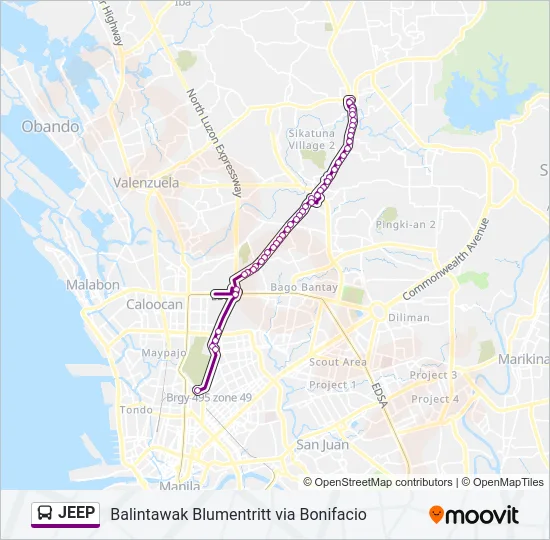 JEEP Bus Line Map