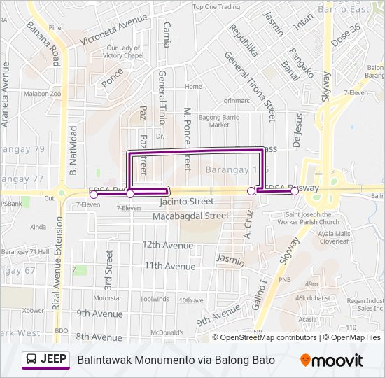 JEEP Bus Line Map