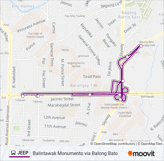 JEEP bus Line Map