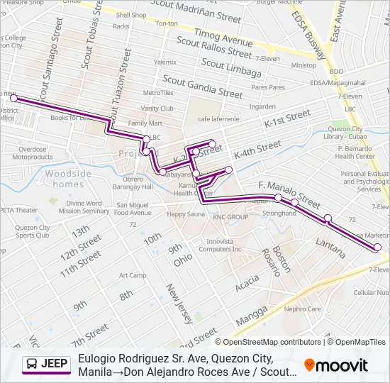 JEEP Bus Line Map