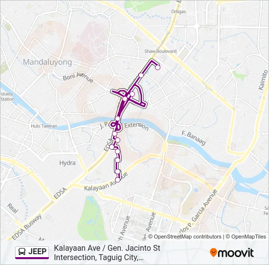 JEEP Bus Line Map