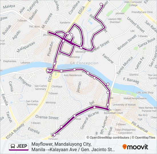 JEEP Bus Line Map