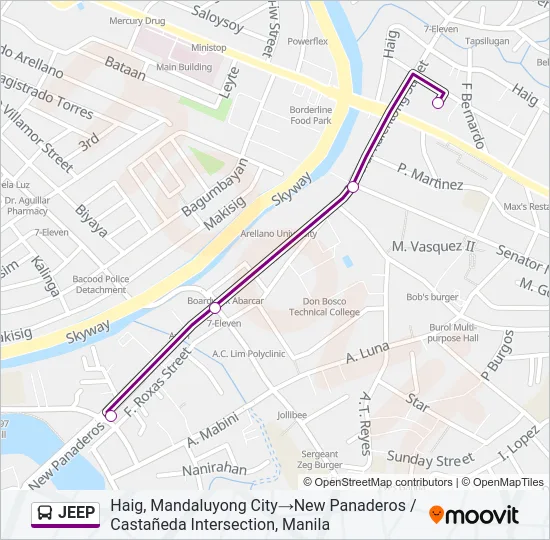 JEEP Bus Line Map
