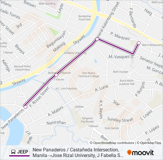 JEEP Bus Line Map