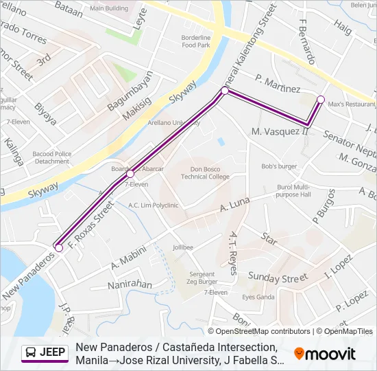 JEEP Bus Line Map