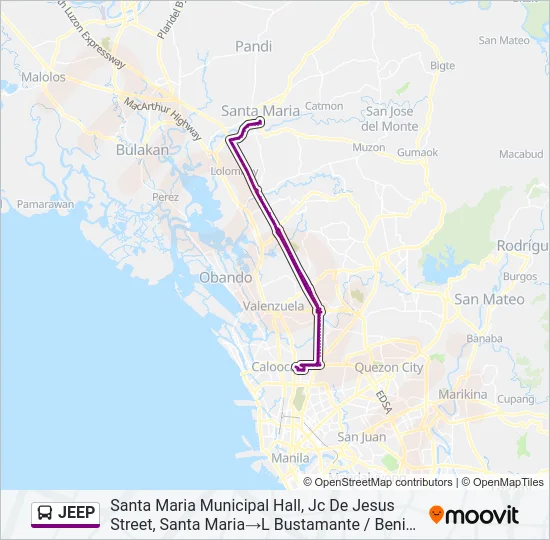 JEEP Bus Line Map