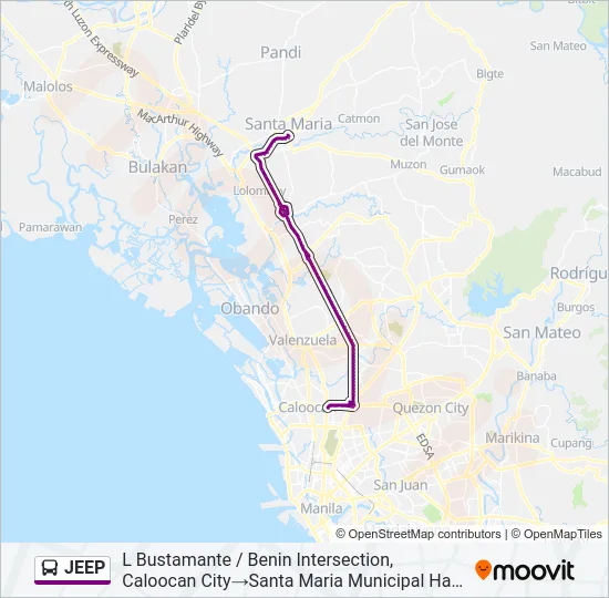 JEEP Bus Line Map