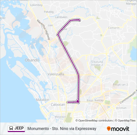 JEEP Bus Line Map